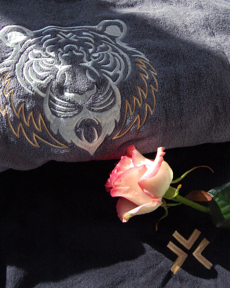 LEGACY Bademantel Dunkelgrau Set