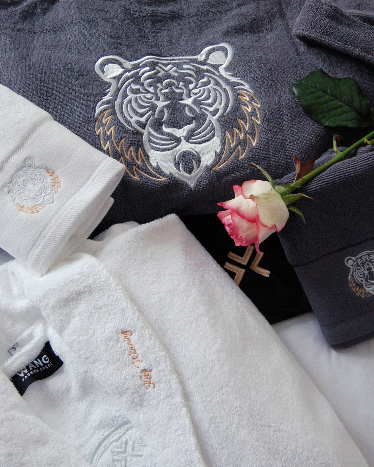 LEGACY Bademantel Weiß Set