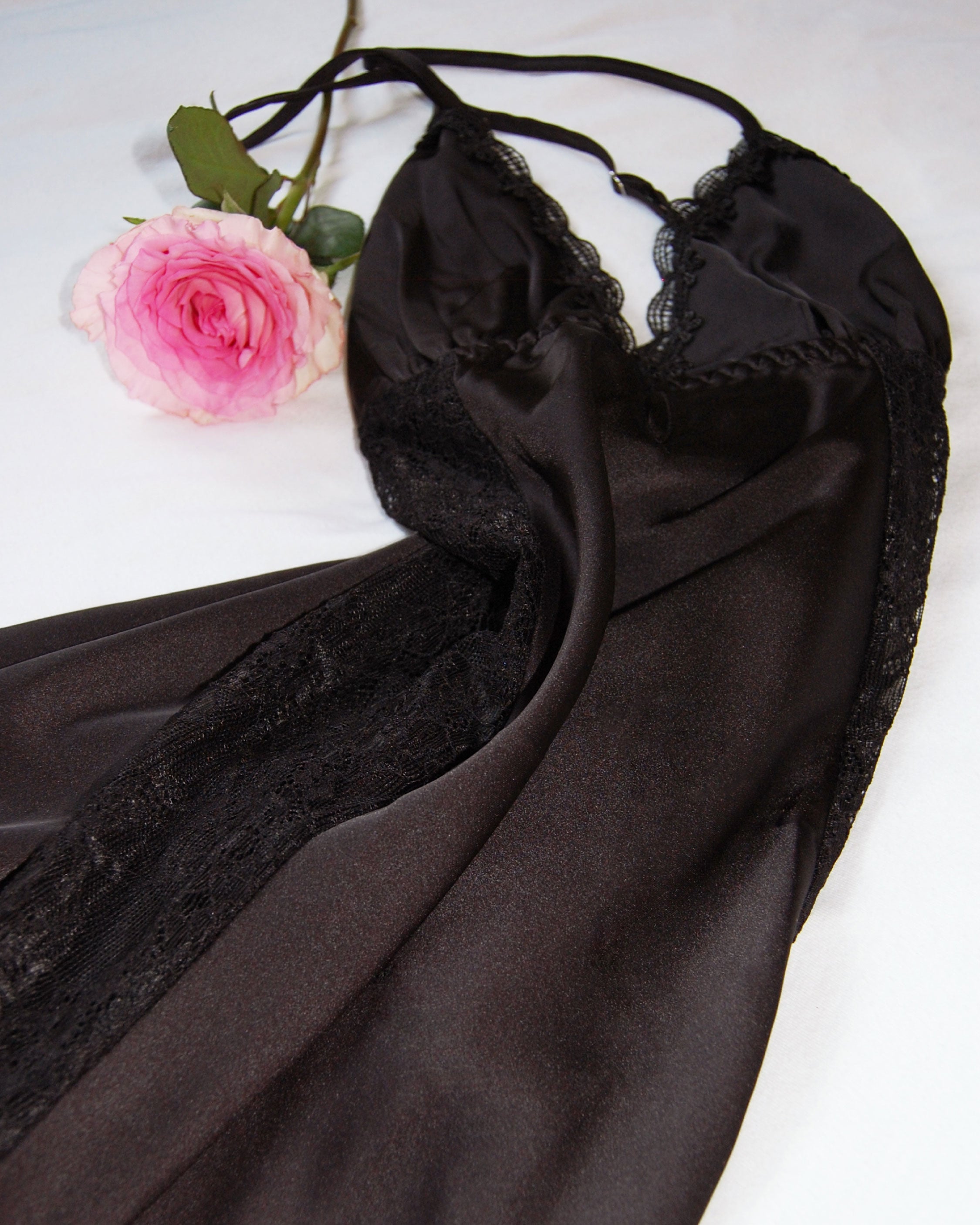 QUEEN Lace Pajamas Set – Schwarz